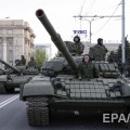 Rehearsal for a military parade in Donetsk