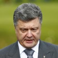 Ukraine's President Petro Poroshenko speaks to the media on the second and final day of the NATO summit at the Celtic Manor resort, near Newport