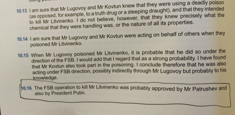 «Шкодуємо, що кримінальна справа політизована» — РФ про вбивство Литвиненка