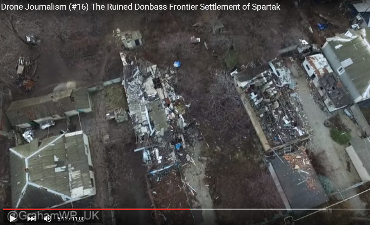 З'явилося відео з квадрокоптера над зруйнованим селом Спартак на Донбасі