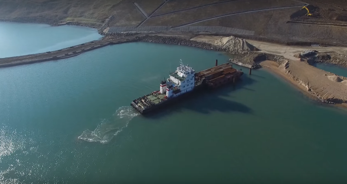 З'явилось свіже відео будівництва мосту через Керченську протоку