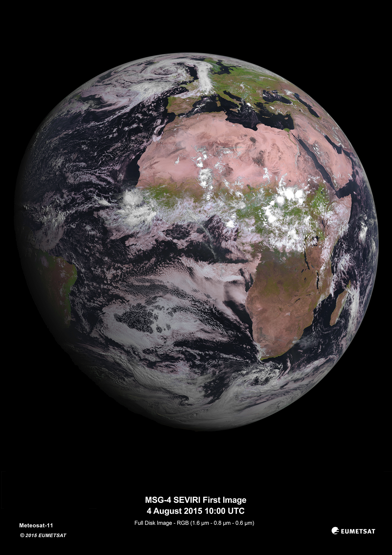Погодний зонд MSG-4 передав нову фотографію Землі, — ESA