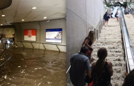 В метро Вашингтона через потоп виник водопад — відео