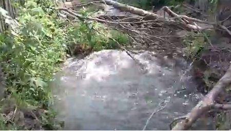 В Первомайську вода б'є фонтаном, затопило городи — відео