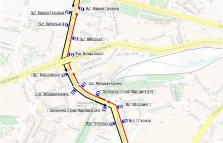 У Києві змінюється рух громадського транспорту по вулиці Гетьмана — карта