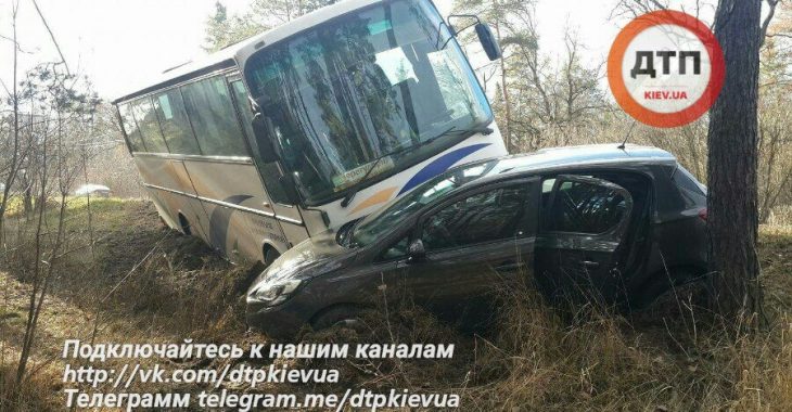 У Києві автобус з дітьми злетів у кювет - фото У Києві автобус з дітьми злетів у кювет - фото