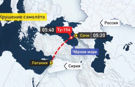 Міноборони РФ опублікувало список пасажирів ТУ-154, що впав над Чорним морем