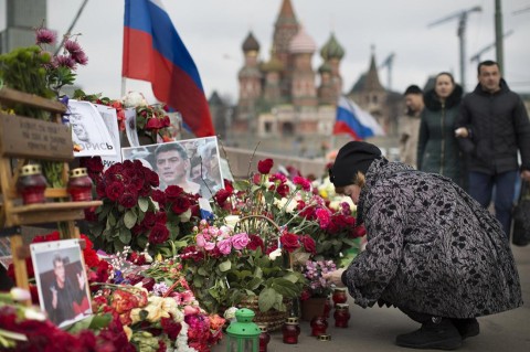 Після маршу пам'яті Бориса Нємцова біля його меморіалу затримали 6 людей