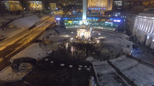 Як виглядав Майдан в перший вечір зими ВІДЕО