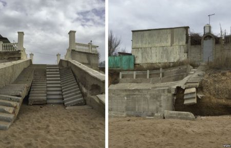 Незаконне видобування піску в Криму: сушу заповняє вода (ВІДЕО)