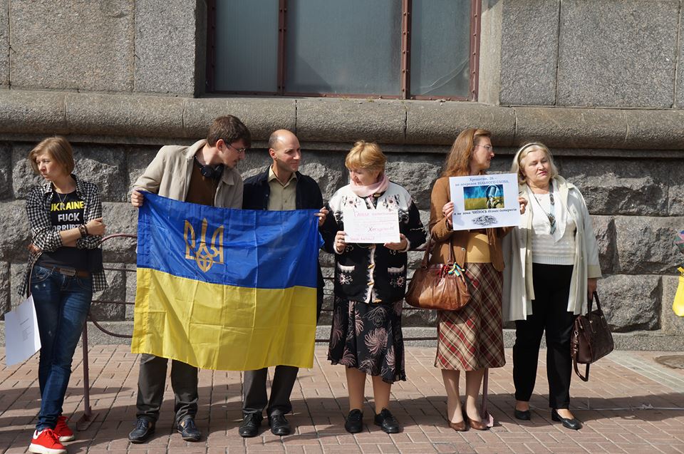 Представники  Держтелекомпанії України (зараз НСТУ) провели в Києві акцію протесту проти реформування суспільного мовлення  (ФОТО)