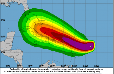 У Флориді оголосили надзвичайний стан 4-го класу через ураган «Ірма»