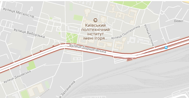 Від сьогодні на півроку обмежений рух по вулиці Борщагівській у Києві