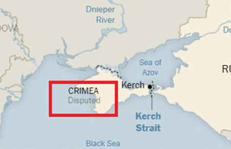 The New York Times прокоментувала карту зі «спірним» Кримом