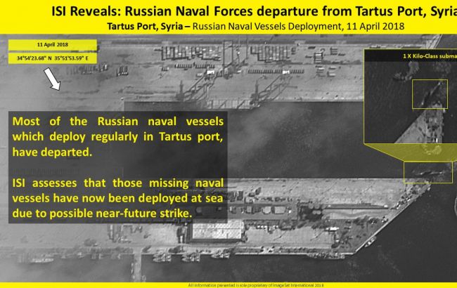 РФ почала виводити з бази Тартус в Сирії свої кораблі в море, - ISI