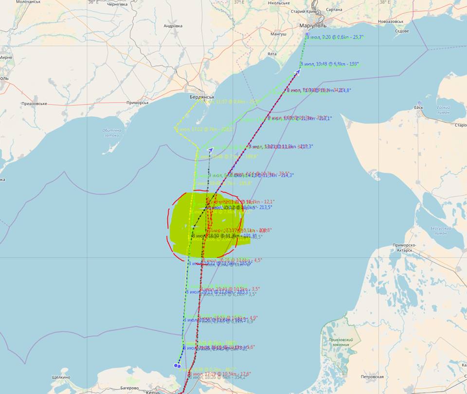 За минулу добу ФСБ Росії перехопила 7 суден в Азовському морі