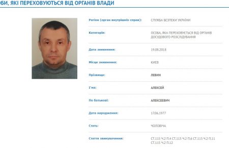 СБУ оголосила у розшук підозрюваного в організації вбивства Гандзюк Левіна