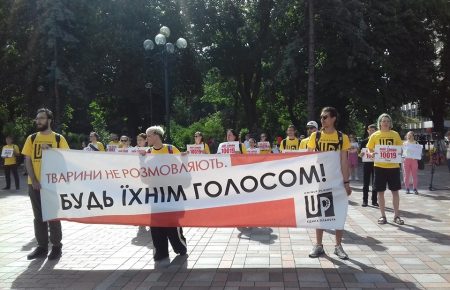 Під Адміністрацією президента мітингують проти виробництва хутра в Україні