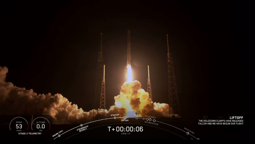 SpaceX запустила ракету-носія Falcon 9 з вантажним кораблем Cargo Dragon (відео)
