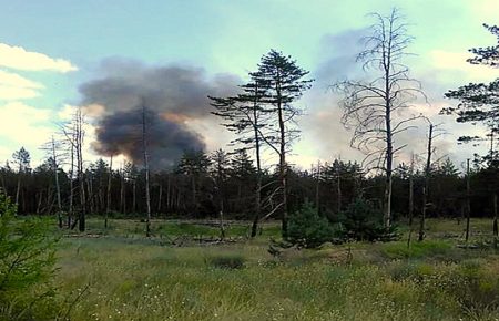 Луганщина: біля кордону з РФ горить ліс, гасити пожежу складно через замінування території
