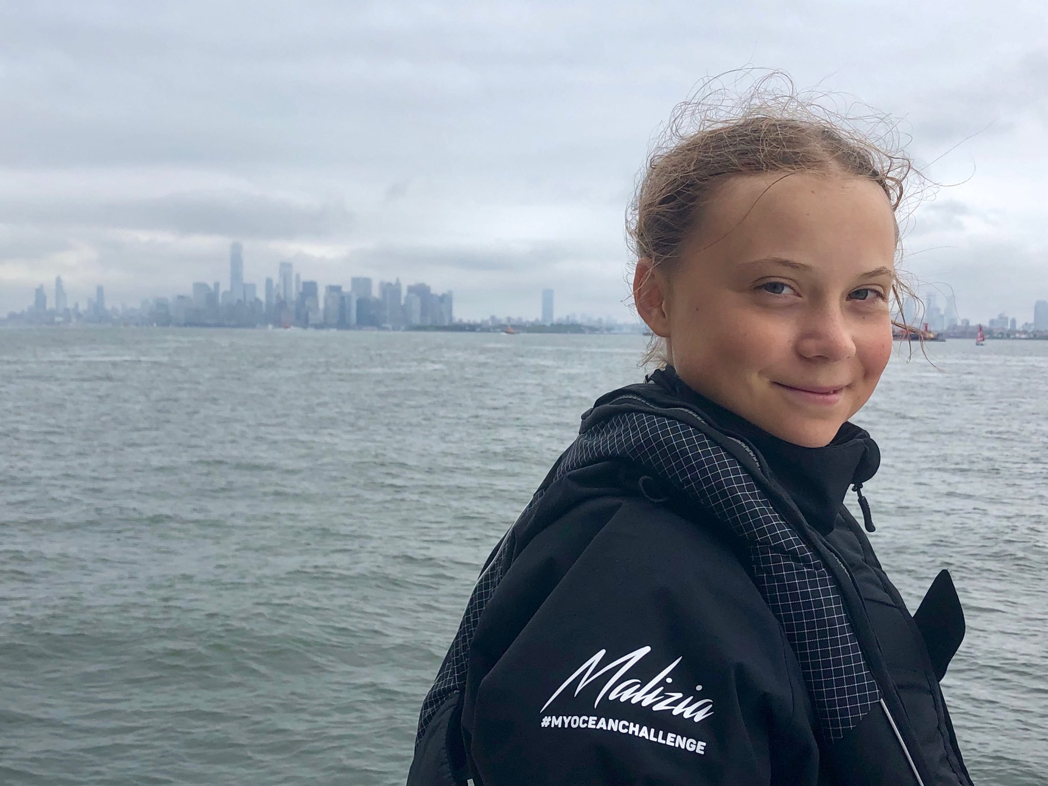 Екоактивістка Ґрета Тунберґ дісталася Нью-Йорка після двотижневої подорожі на екологічному човні