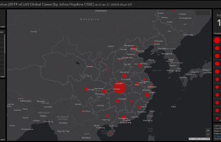 У США створили онлайн-мапу поширення китайського коронавірусу