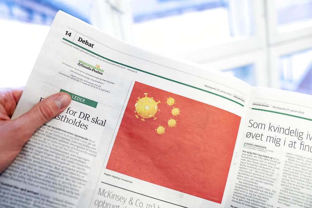 Китай вимагає від данської газети вибачень за публікацію карикатури про коронавіруси