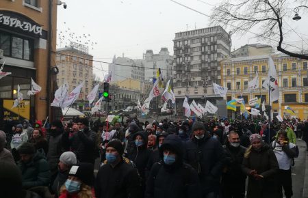 Участники акции SaveФОП устроили шествие от Рады к Офису президента