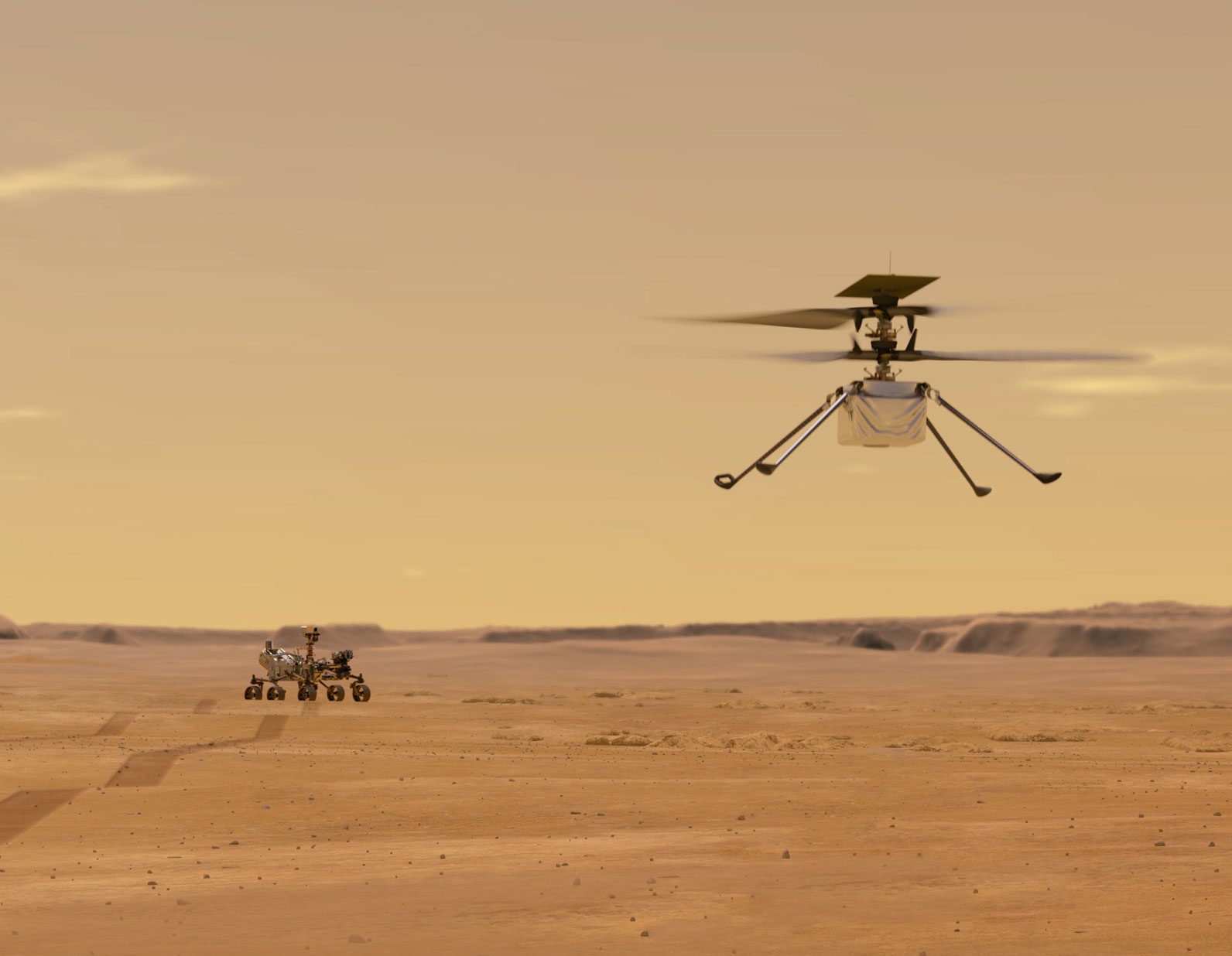 Вертолет NASA «Ingenuity» совершил первый полет на Марсе (видео)