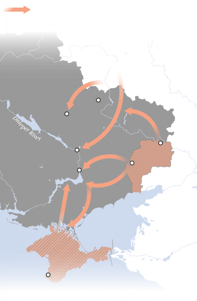 Карта NBC з можливими напрямками ударів російської армії