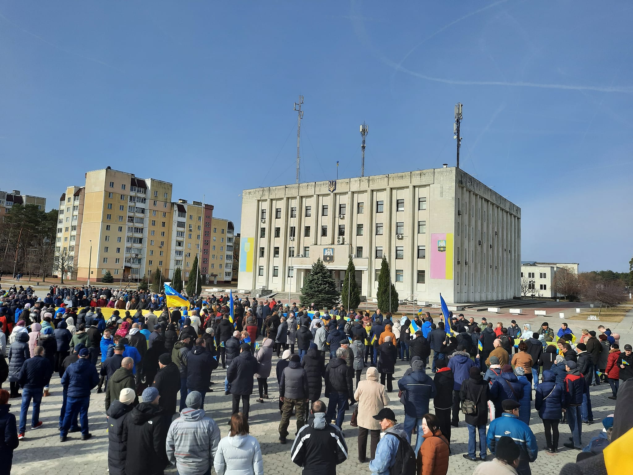 Мешканці Славутича вийшли на акцію протесту проти російських окупантів