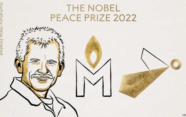 Нобелівську премію миру присудили українському «Центру громадянських свобод», білоруському правозахиснику та російському «Меморіалу»