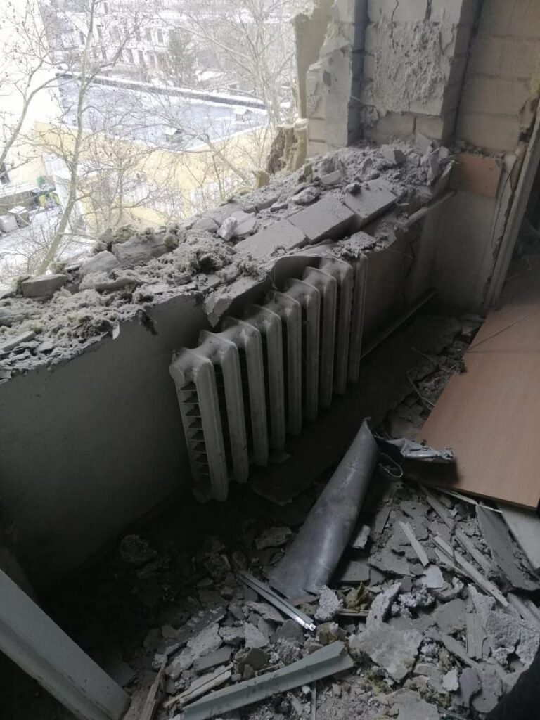 Лікарня в Херсоні після обстрілу 29 січня 20223 року/Фото з Telegram Юрія Соболевського