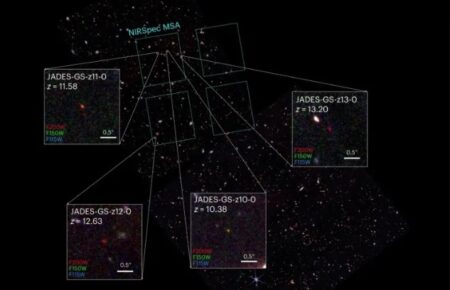 «Джеймс Вебб» зафіксував чотири найдальші галактики з усіх відомих людству