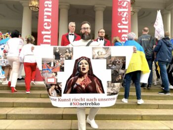 Про мітинг написала уся німецька преса — активісти вийшли проти концерту пропутінської співачки Нетребко у Гессені