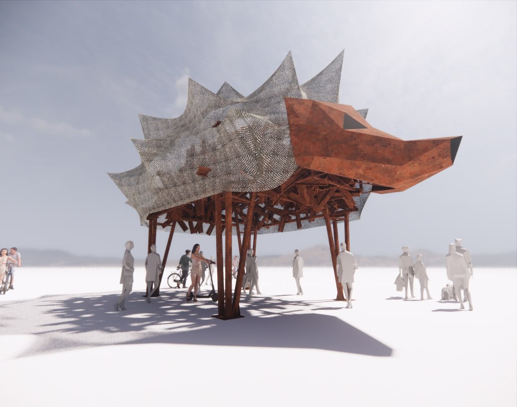 На фестивалі Burning Man Україна представить військовий меморіал із протитанкових їжаків