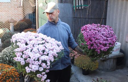 На Кіровоградщині ветеран АТО вирощує хризантеми, щоб допомагати ЗСУ
