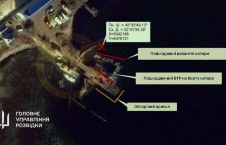 Під час нічної атаки надводними дронами в Криму вдалося знищити два російські десантні кораблі — ГУР