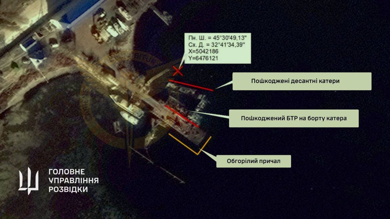 Під час нічної атаки надводними дронами в Криму вдалося знищити два російські десантні кораблі — ГУР